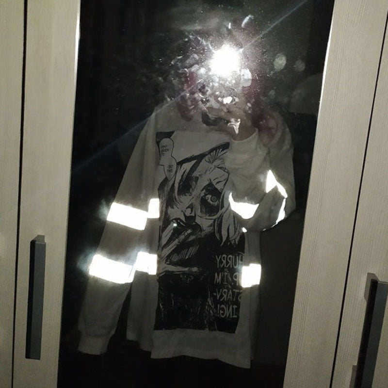 Gothic Long Sleeve Printed T-shirt Men