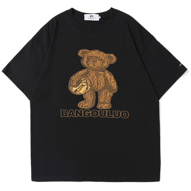Bear Embroidery Pattern T-shirt For Men