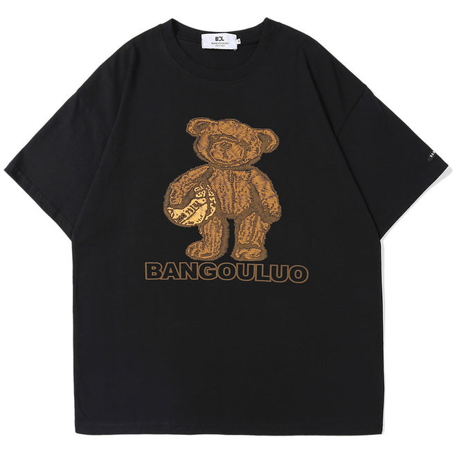 Bear Embroidery Pattern T-shirt For Men