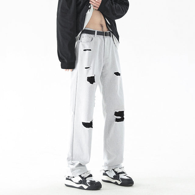 Fashion Personality American White Jeans Men