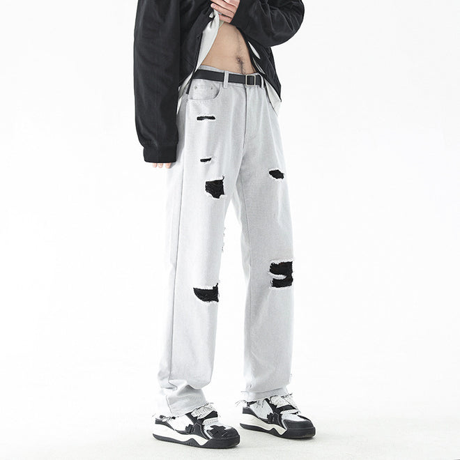 Fashion Personality American White Jeans Men