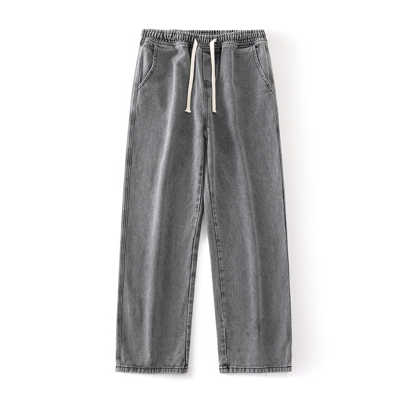 Straight Loose Light Blue Jeans For Men