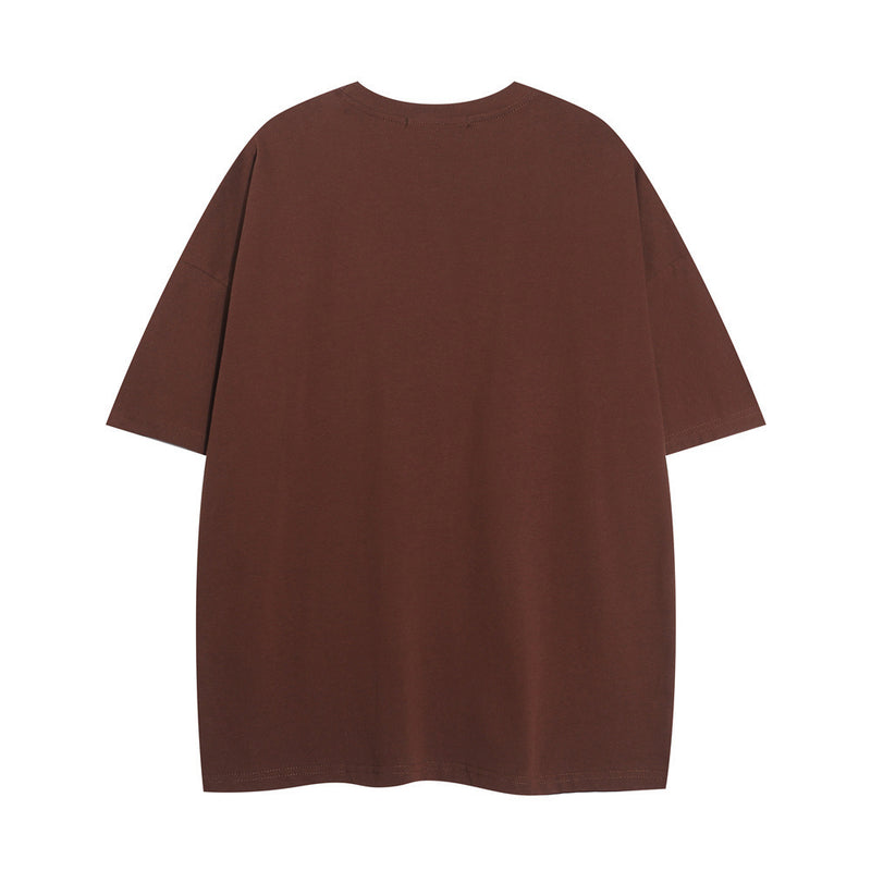 Letter Patch Embroidered Casual T-shirt Men