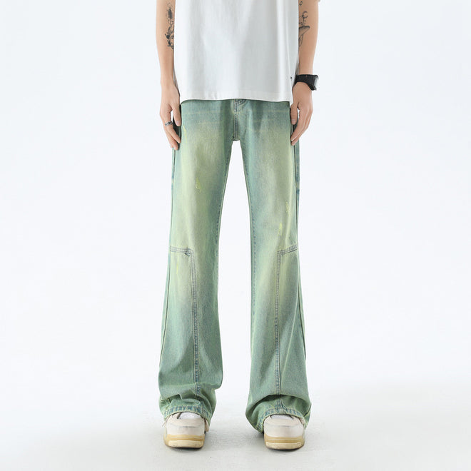 Fashion Retro Washed Stitching Jeans Men