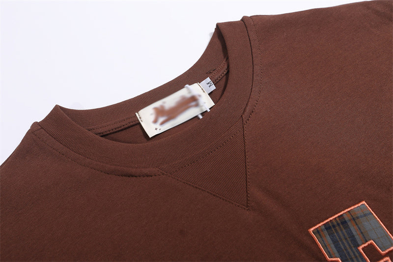 Letter Patch Embroidered Casual T-shirt Men