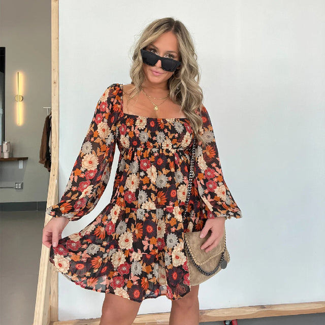 Fashionable Off-neck Casual Dress For Women