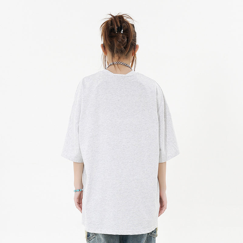 Letter Patch Embroidered Casual T-shirt Men
