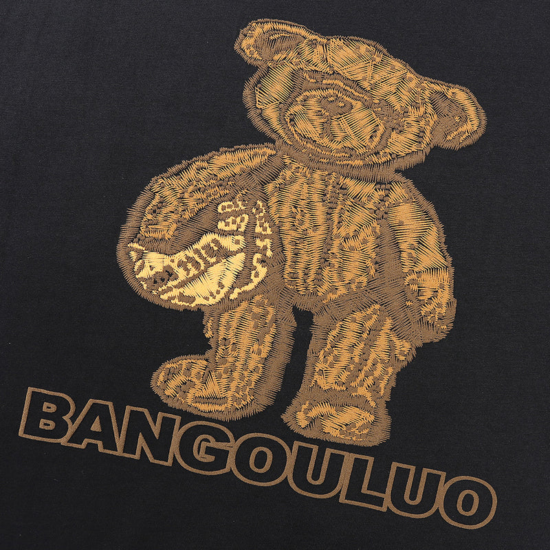 Bear Embroidery Pattern T-shirt For Men